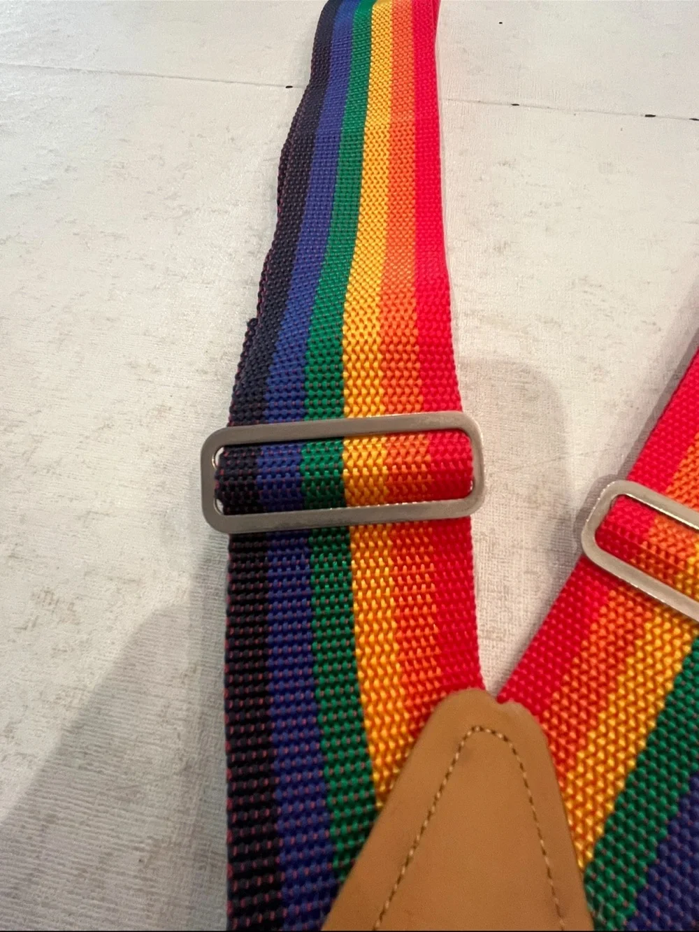 Vintage Striped Rainbow wide Suspenders. Adjustable. So cool! - Picture 6 of 7